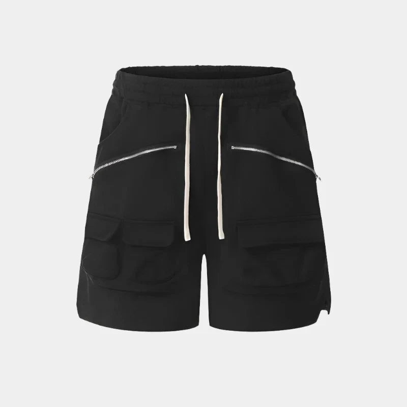 Men Black Cargo Shorts
