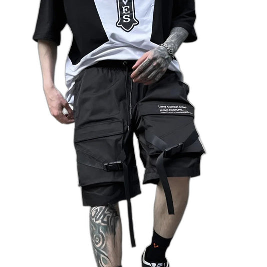 Multi Pockets Cargo Black Shorts Men's