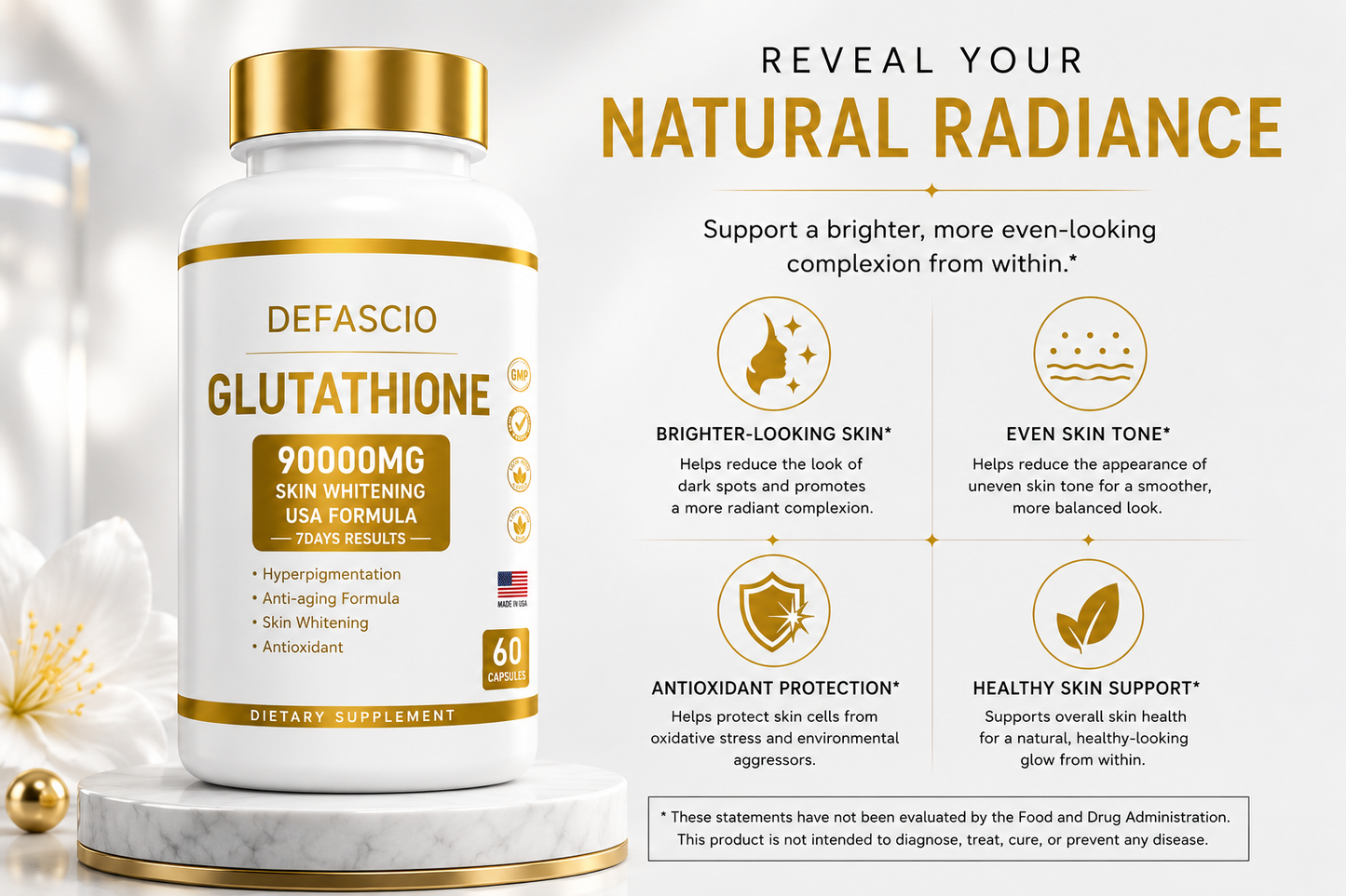 1500mg Glutathione Skin Brightening Complex