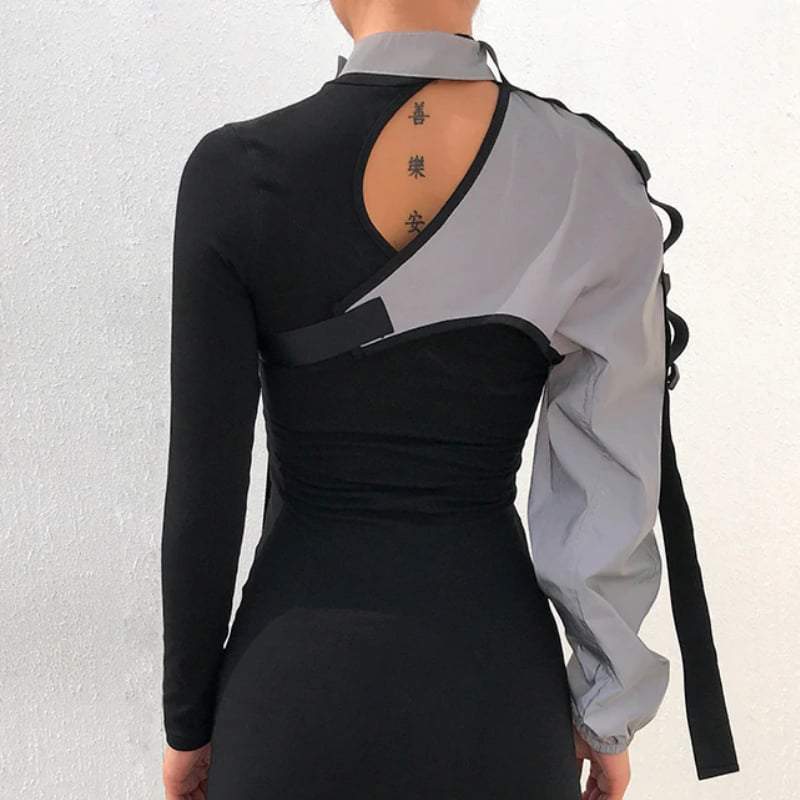 Techwear one shoulder top women