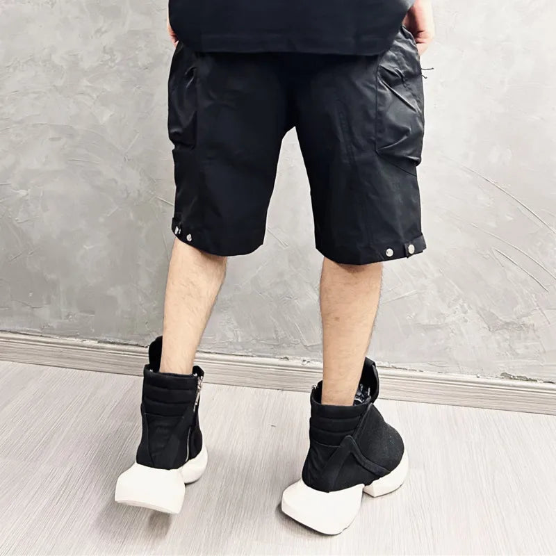 Patchwork Black Cargo Shorts