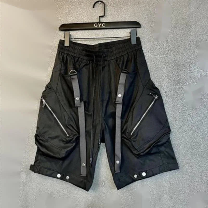 Patchwork Black Cargo Shorts