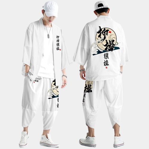 White Kimono & Pants