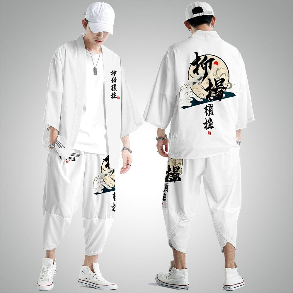 White Kimono & Pants