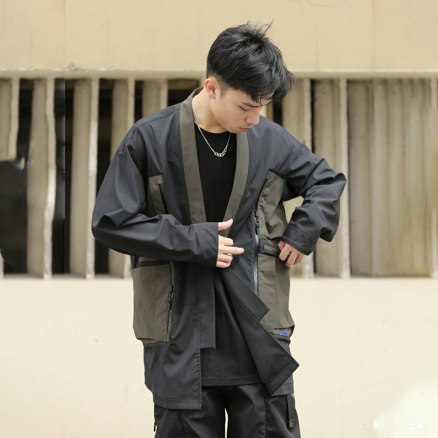 Green Techwear Kimono