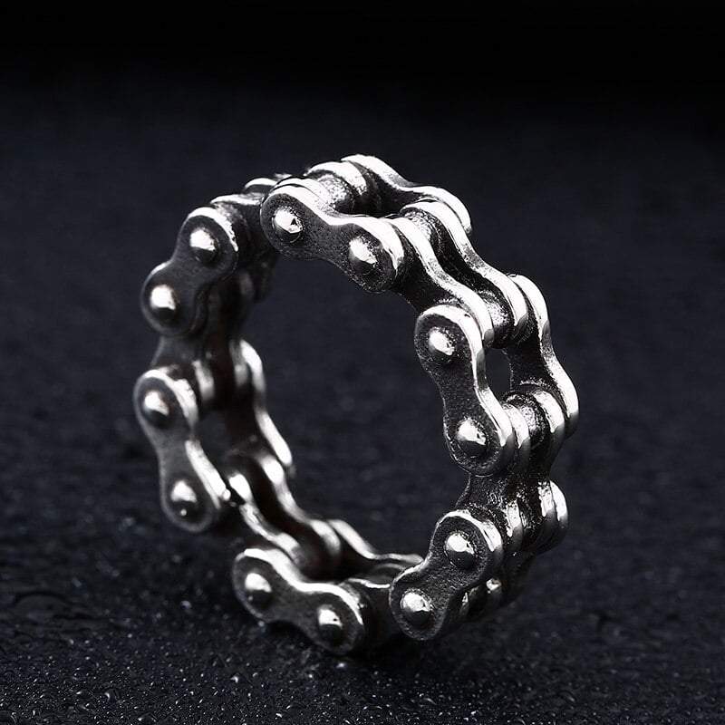 Techwear Silver Chain Ring