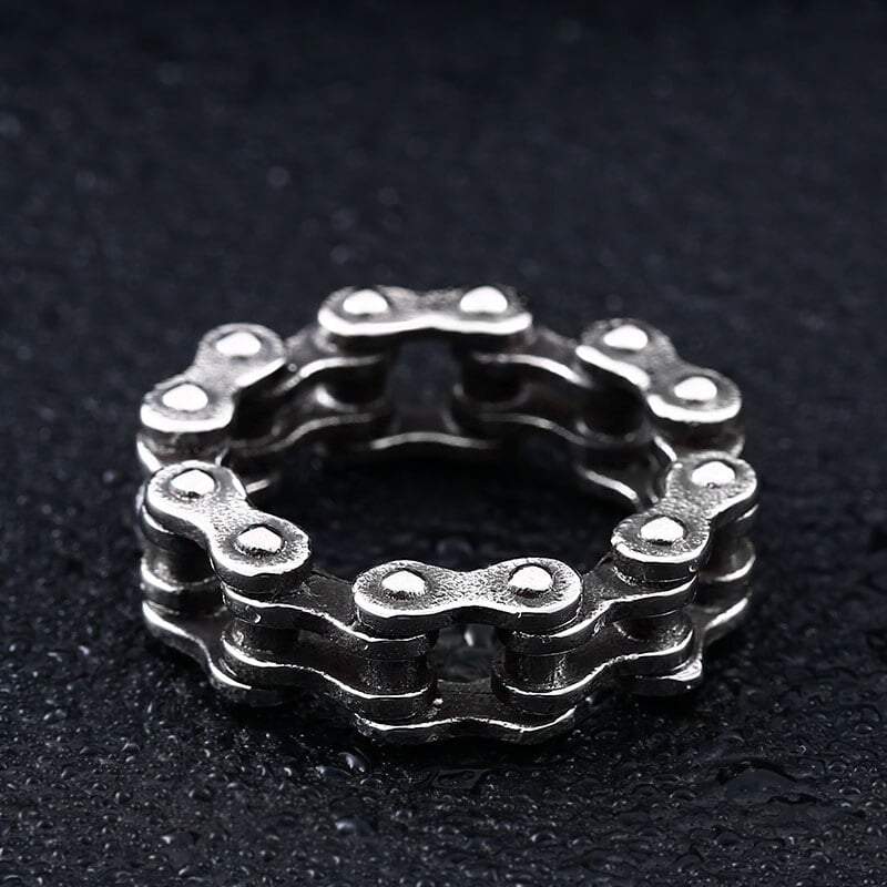 Techwear Silver Chain Ring