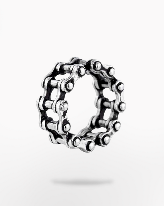 Techwear Silver Chain Ring