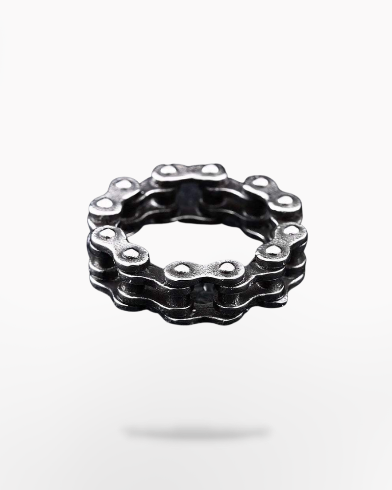 Techwear Silver Chain Ring