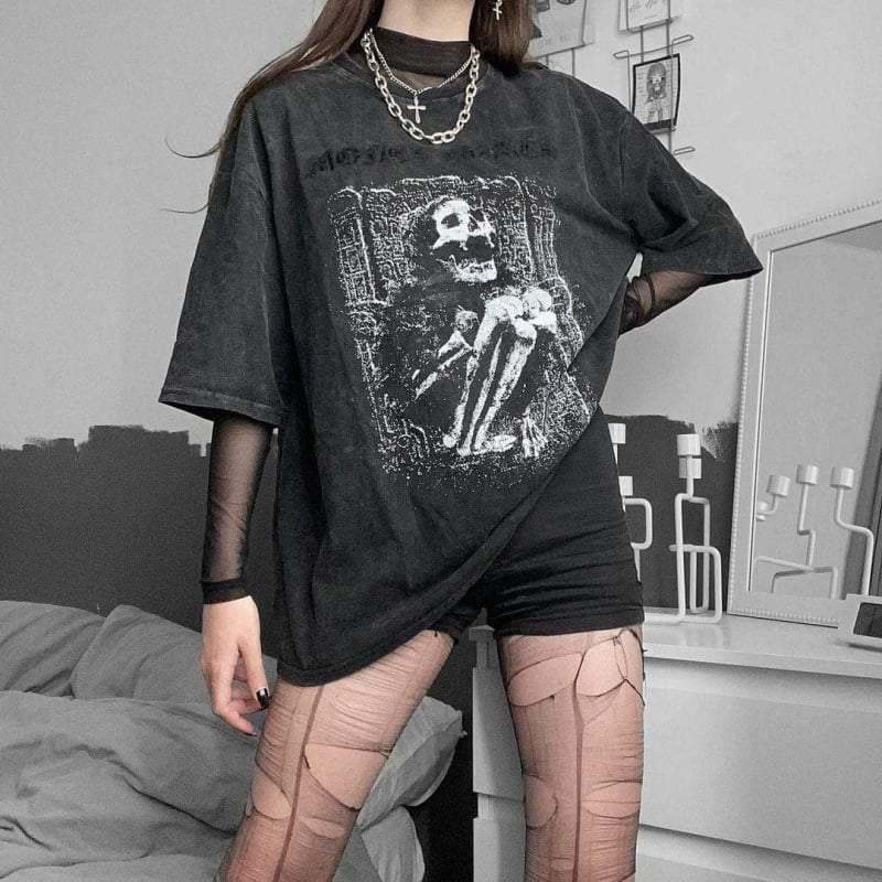 Techwear Skeleton Print t-shirt