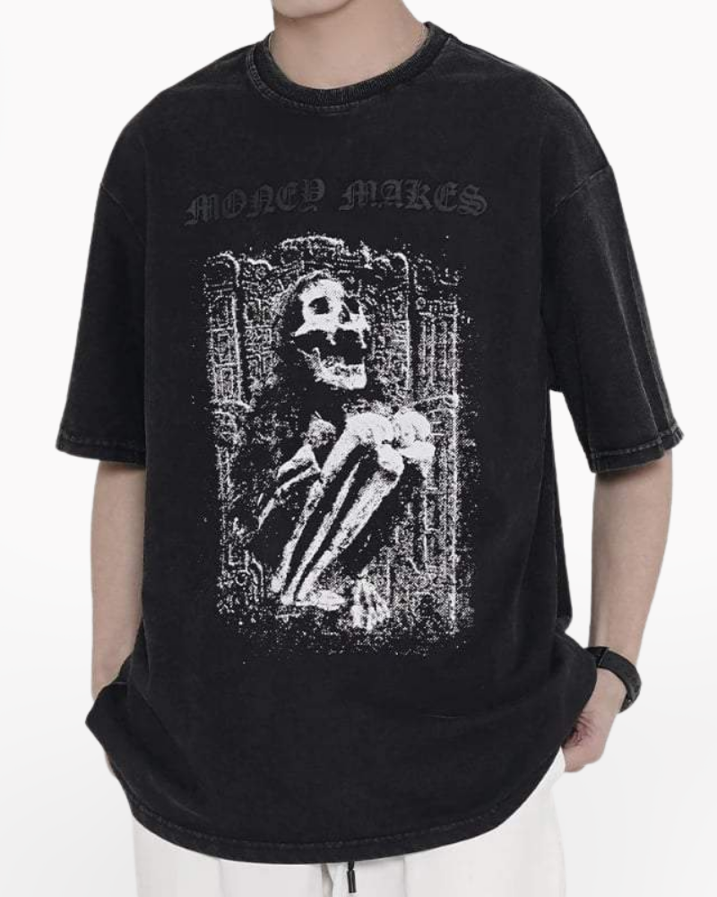 Techwear Skeleton Print t-shirt