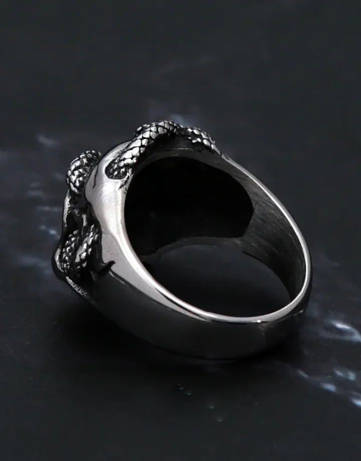 Techwear Skull Snake Ring