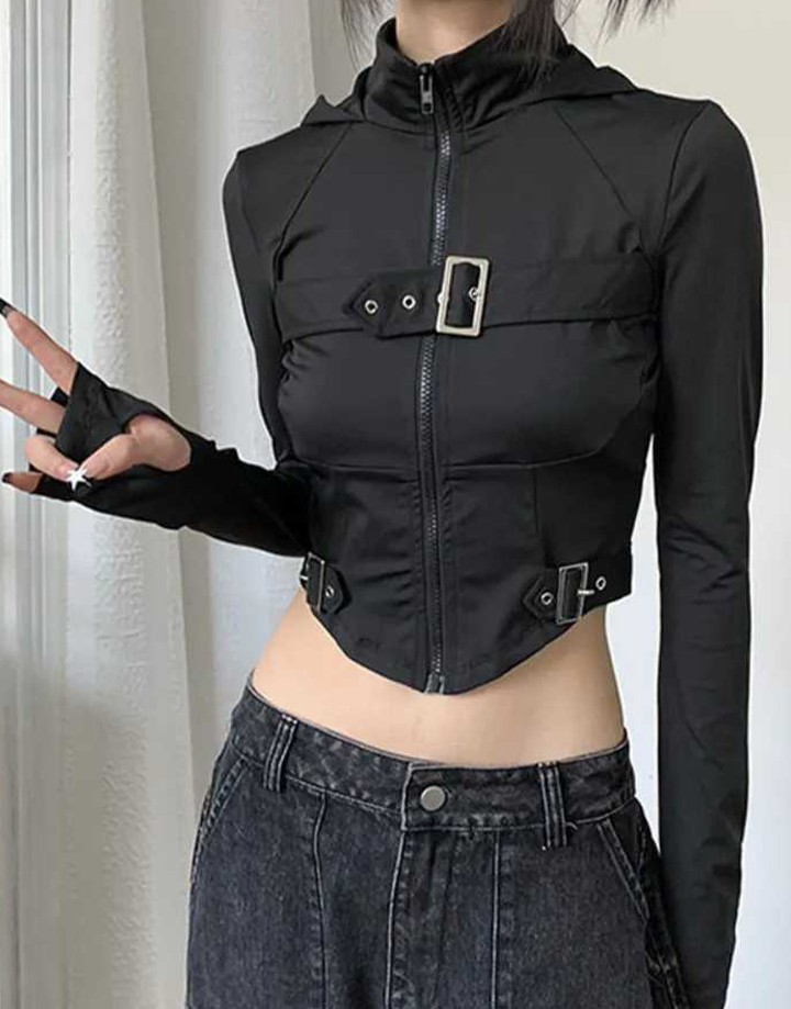 Techwear Longsleeves Crop Top