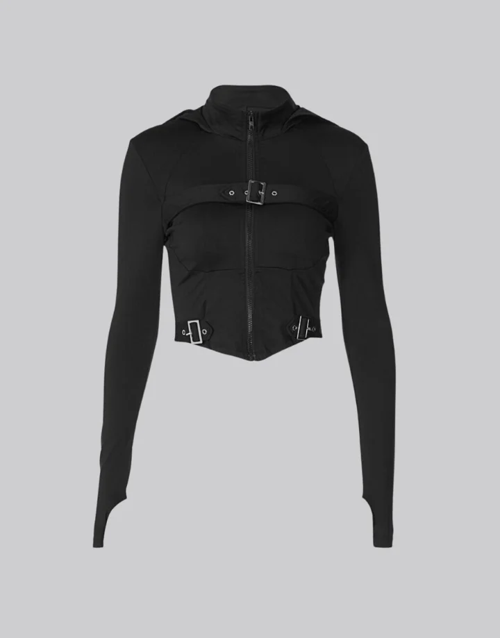 Techwear Longsleeves Crop Top