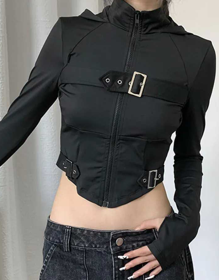 Techwear Longsleeves Crop Top