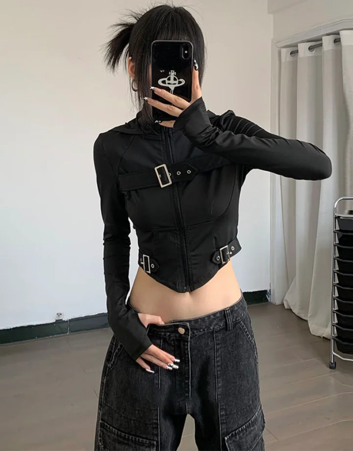 Techwear Longsleeves Crop Top