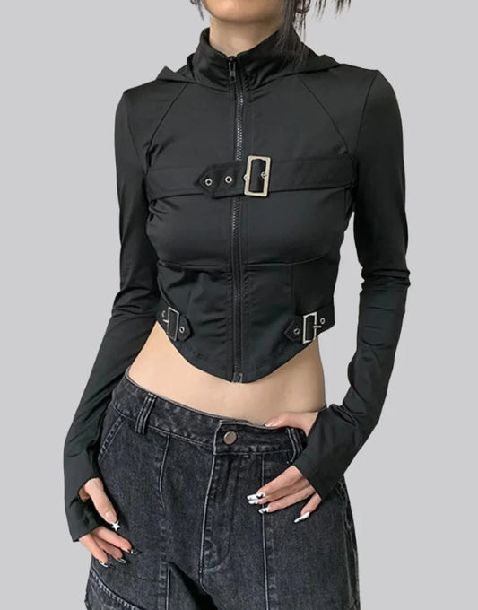 Techwear Longsleeves Crop Top