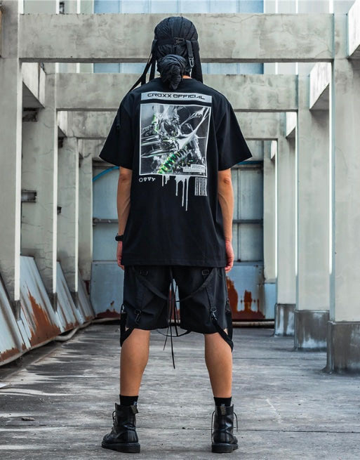Oversized Techwear Graphic Shirt