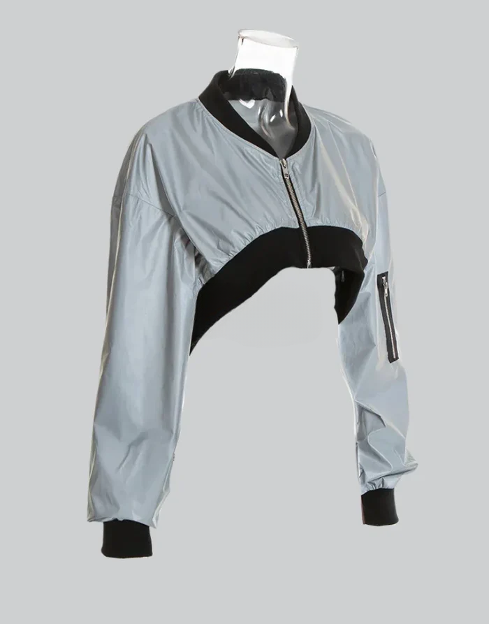 Techwear Reflective Crop Top Jacket