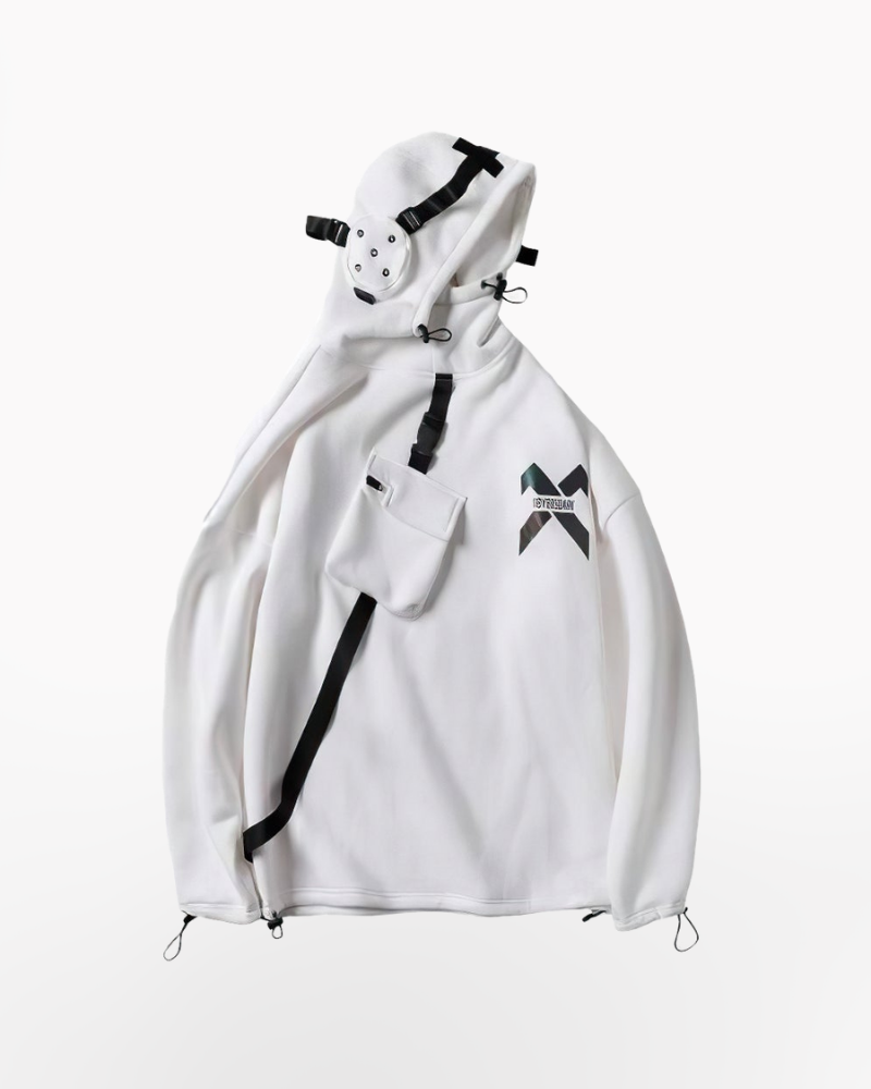 White Techwear Hoodie