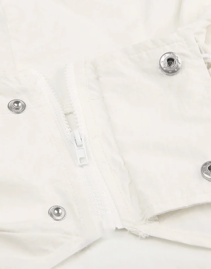 Techwear White Turtleneck Crop Top