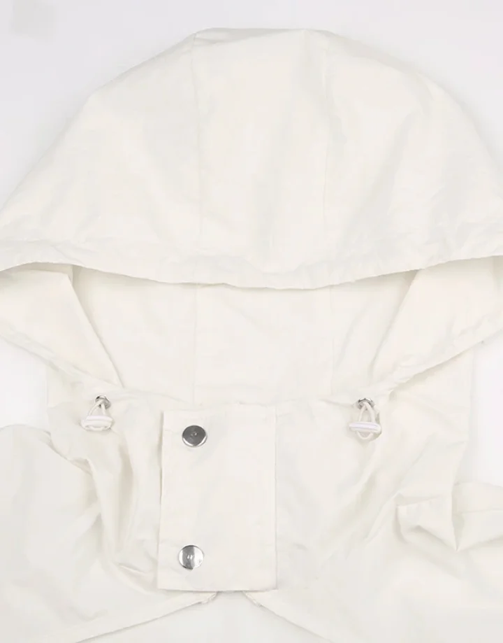 Techwear White Turtleneck Crop Top