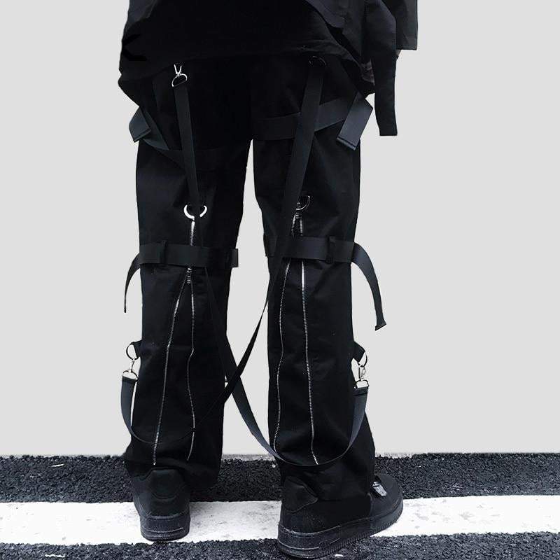 Techwear wide leg cargo pants