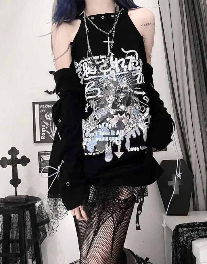 Techwear Women Goth Shirt