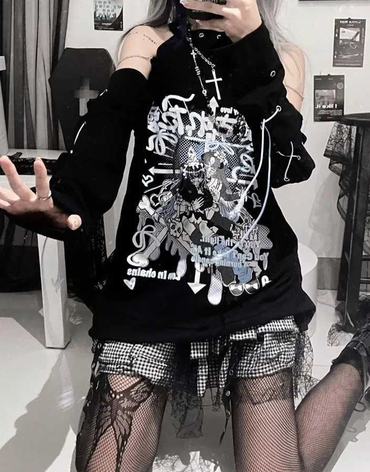 Techwear Women Goth Shirt