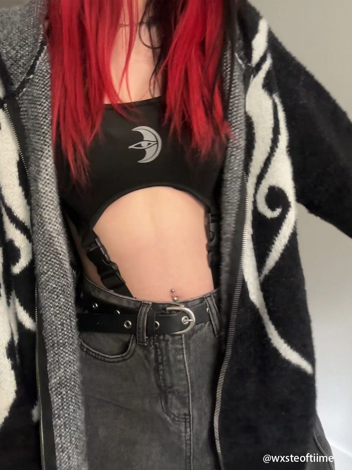 Woven Ribbon Cut-Out Bodysuit