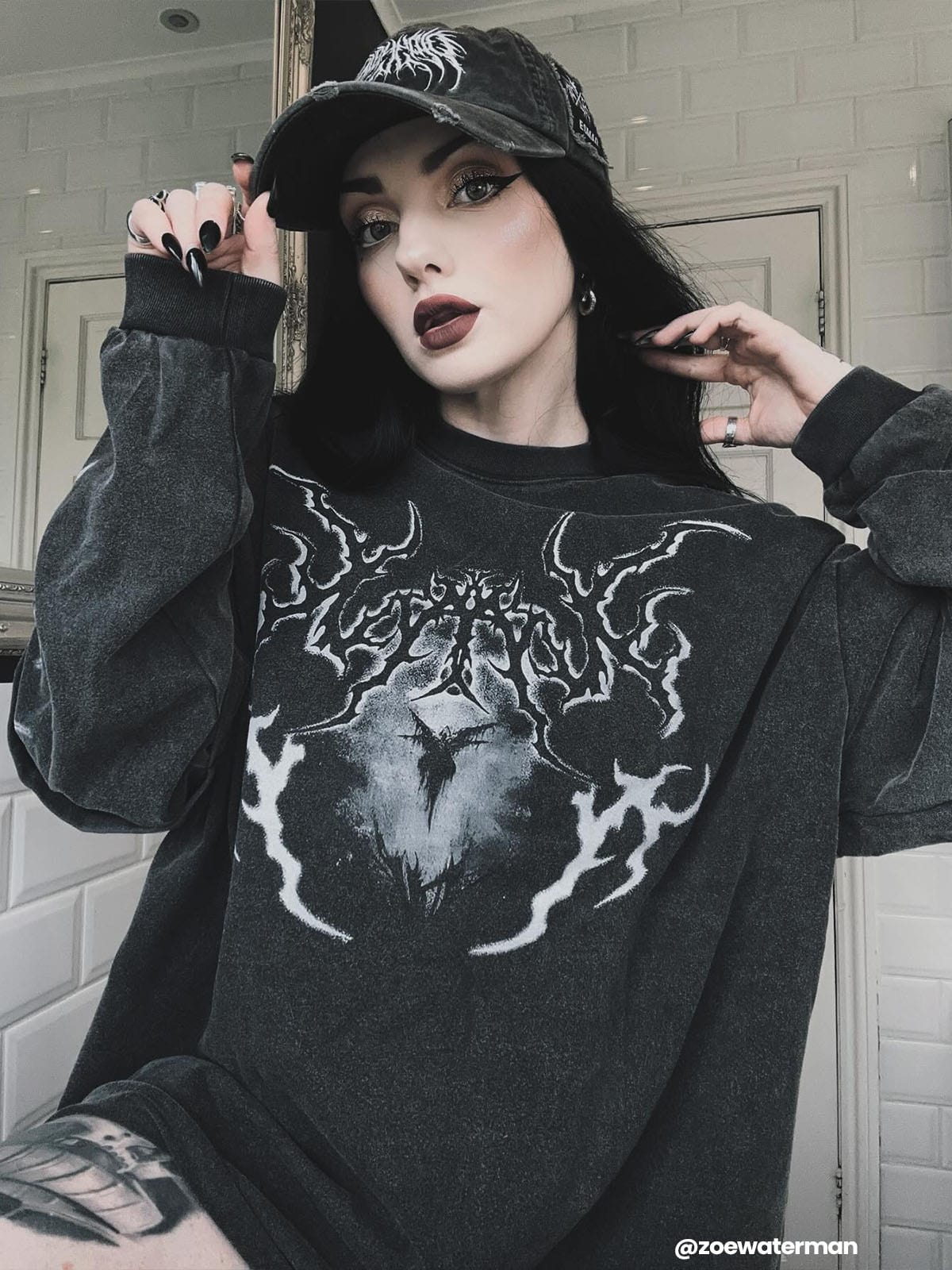 Thorny Print Washed Sweatshirt